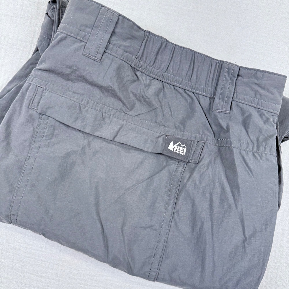 REI Co-op Convertible Cargo Pants Mens Size 40x30 Zip Hiking Travel Outdoor Gray